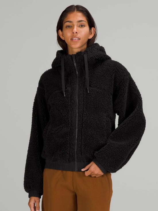 lululemon athletica Jackets & Blazers - #579 Lululemon Reversible Fleece Jacket Black Size 4 Hooded Full Zip